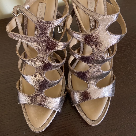 NEW BCBGMaxAzria Ming1 Strappy Gold Heels - Picture 4 of 6